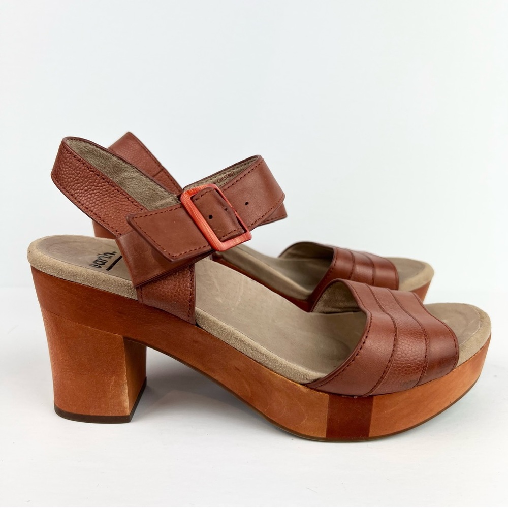 Earth Oak Chestnut Platform Sandals in Terra Cotta